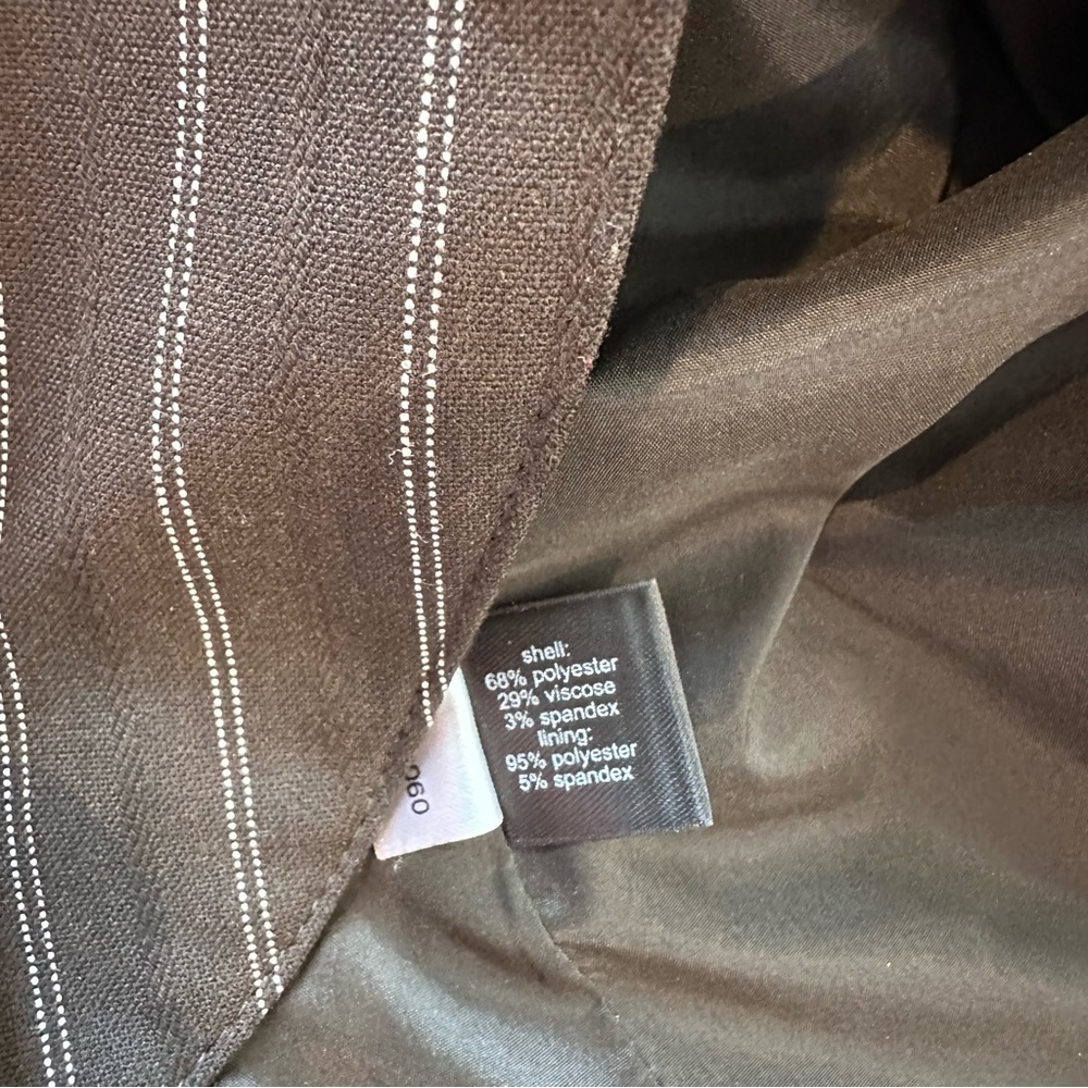 The Limited Pinstripe Brown/Cream Blazer Two Button Suit Jacket Office Business - Picture 14 of 14